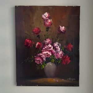 Flowers Antique Oil Painting